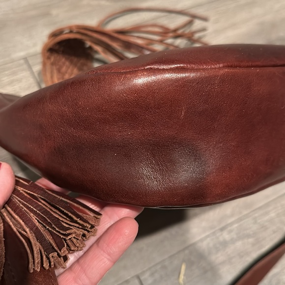 Lucky Brand woven braid brown leather shoulder bag. - Picture 9 of 12